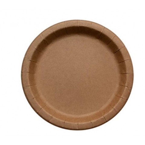 Тарелка картон крафт, D=230 мм с бортом